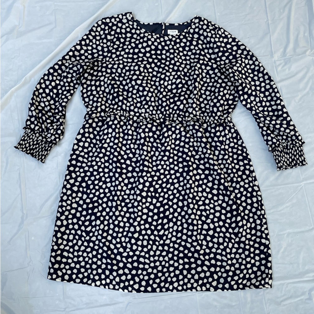 J. Crew Navy Dress with White Spots